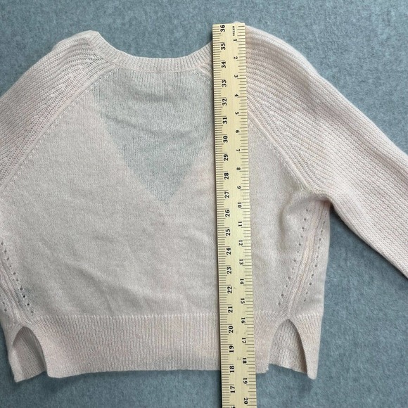 360 Cahmere Skull Cashmere Cardigan Women Medium Pink Long Sleeve V-Neck Sweater - Picture 12 of 15